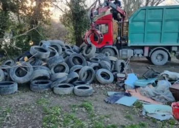 Capua: intervento all’Oasi delle Salicelle, recuperate 2 tonnellate circa di pneumatici abbandonati