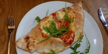 a pizza on a plate