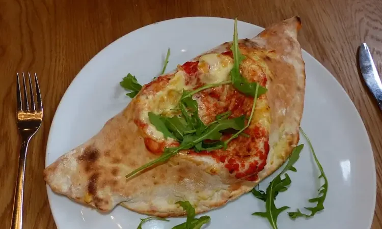 a pizza on a plate