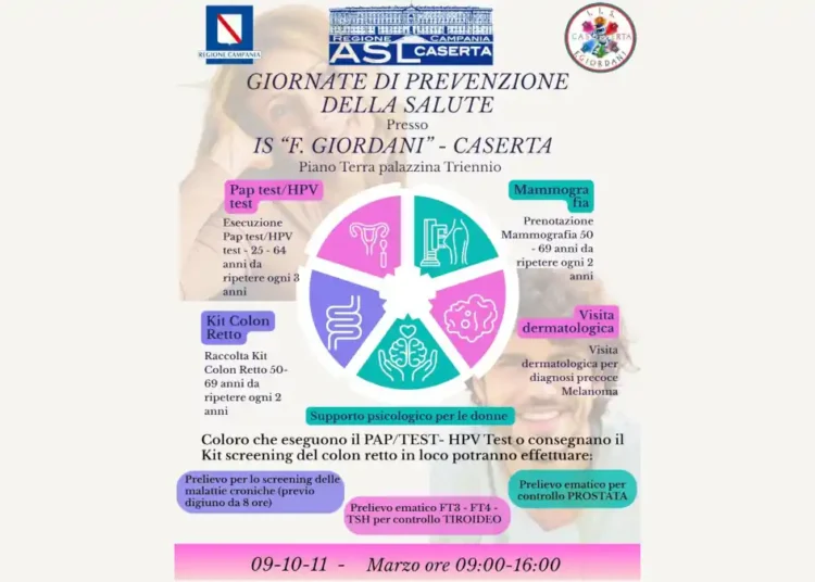 screening gratuiti Giordani Caserta